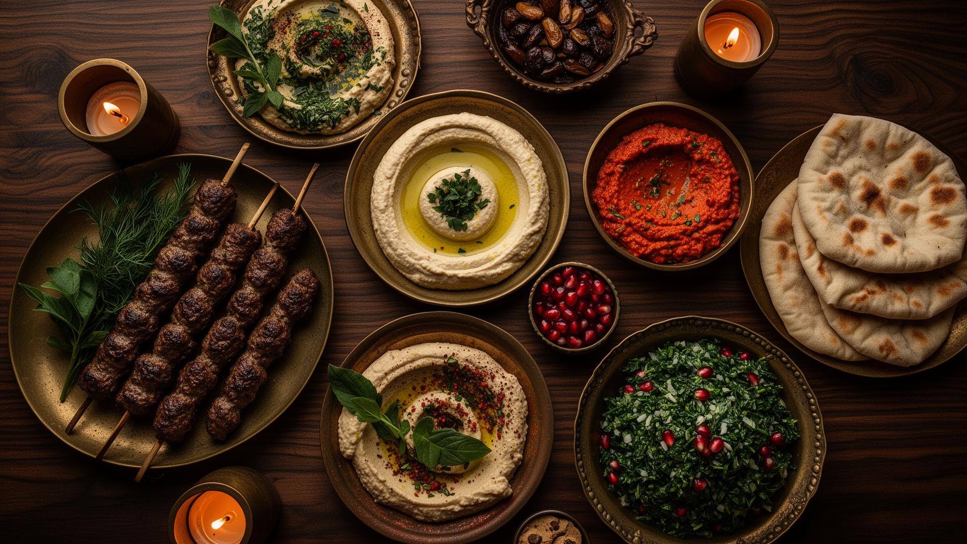 Libanesisk mezze på Palms